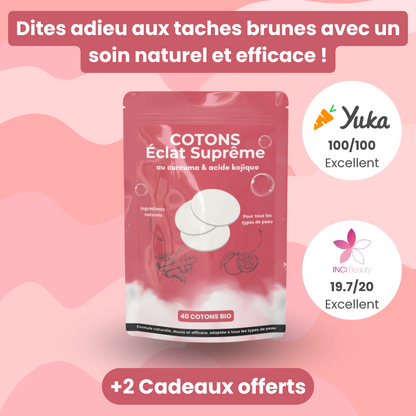 Cotons au Curcuma & Acide Kojique - 40 Cotons BIO